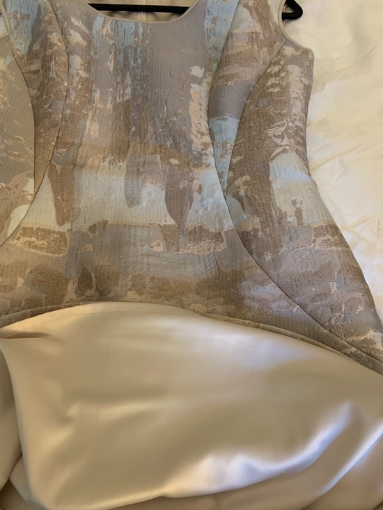 Lafayette 148 New York Taupe Jacquard Midi Sheath Dress - Picture 10 of 11